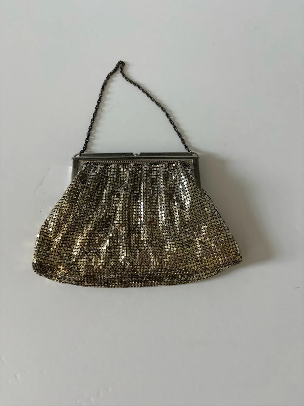 Antique Whiting & Davis Mesh Evening Bag with Chain Handle